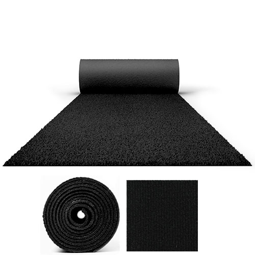 10 Metres Exhibition Quality Ribbed Heavy Duty Black Carpet Runner 2 Metres Wide Product Gallery Image